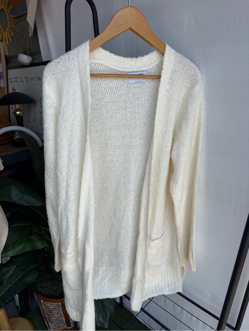 Old Navy Cream Open-Front Cozy Cardigan / Size L